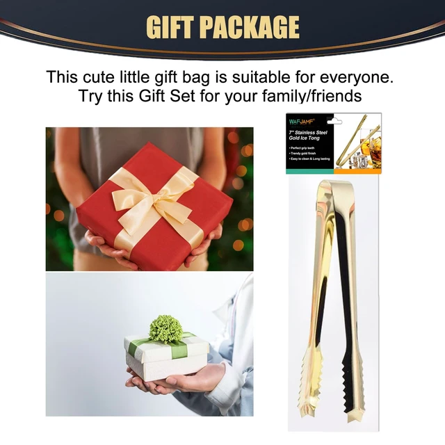 Alt view image 4 of 7 - 7Gold Ice Tongs, 304 Stainless Steel Serving Tong for Ice Bucket | Bar Serving Tong, Gold Plated, Party Essential, Restaurant Supplies, Drinkware Tool