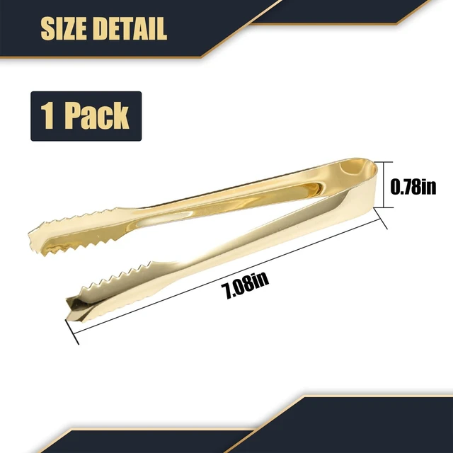 Alt view image 5 of 7 - 7Gold Ice Tongs, 304 Stainless Steel Serving Tong for Ice Bucket | Bar Serving Tong, Gold Plated, Party Essential, Restaurant Supplies, Drinkware Tool