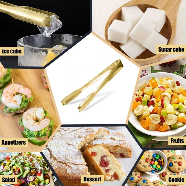Alt view image 6 of 7 - 7Gold Ice Tongs, 304 Stainless Steel Serving Tong for Ice Bucket | Bar Serving Tong, Gold Plated, Party Essential, Restaurant Supplies, Drinkware Tool