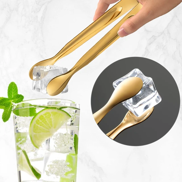Alt view image 5 of 6 - 12Pack Mini Serving Tongs, Stainless Steel, 4.3In (Gold) for Appetizers, Desserts, Sugar, Ice Bucket