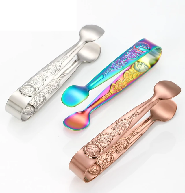 Alt view image 4 of 4 - 2 Pcs Ice Tongs, 4.1 Inch Gold Figure Stainless Steel Sugar Cube Tongs for Bar, Desserts, Tea, Coffee Party and Appetizers (2, gold)