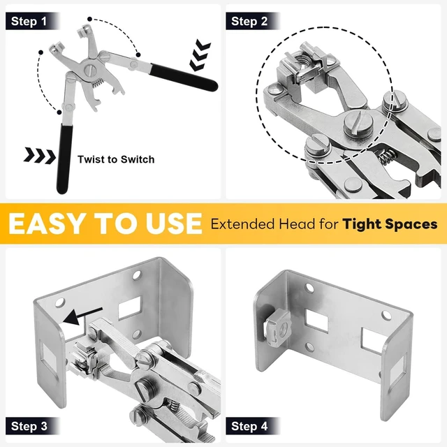 Alt view image 4 of 7 - Rotable Dual Head Cage Nut Tool Kit with 10 Sets M6 Silver Rack Mount Screws - Screw Install and Remove Tool for M4 M5 M6 M8 M10 - Screw Tool Kit for Server Rack, Network Cabinet, Data Center(Black)