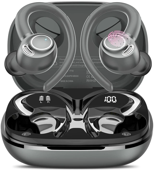 Main image of Wireless Earbuds, Bluetooth 5.4 Headphones Sport Over Ear Buds With ENC Mic | Noise Cancelling Mic,48H, Wireless Earphone with Earhooks, Stereo Deep Bass, IP7 Waterproof Ear Bud for Workout Running,