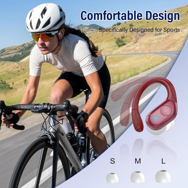 Alt view image 7 of 7 - Bluetooth 5.4 Headphones, 75H Sports Wireless Earbuds Bass Stereo | Bluetooth Earbuds with ENC Noise Canceling Mic, Wireless Earphones IP7 Waterproof Over Ear Buds with Earhooks for iOS/Android