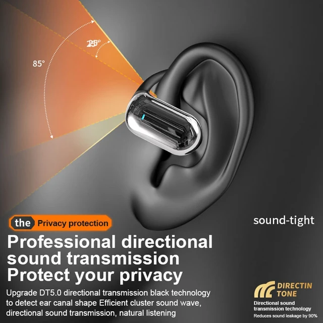 Alt view image 3 of 7 - Wireless Headphones, Bluetooth Earbuds Stereo Deep Bass Over Ear Bud with Earhooks, ENC Noise Cancelling Mic, IPX7 Waterproof Earphone for Workout/Running