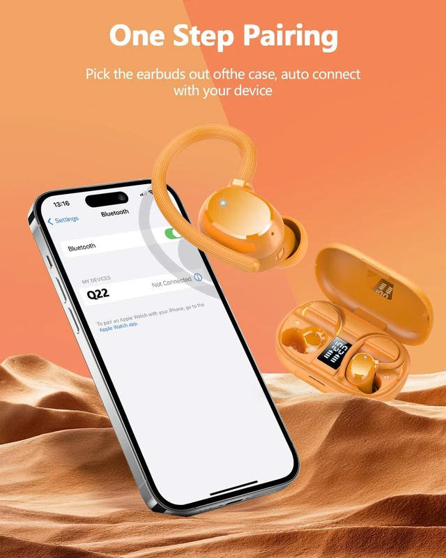 Alt view image 3 of 7 - Wireless Earbuds 128hrs Bluetooth 5.3 Headphone Sport, 2026 Bluetooth Earbuds Stereo Deep Bass Over Ear Bud with Earhooks, ENC Noise Cancelling Mic, IPX7 Waterproof Earphone for Workout/Running