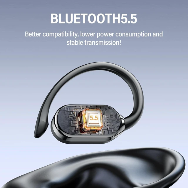 Alt view image 3 of 7 - Wireless Earbuds 45 Hours Bluetooth 5.5 Headphone Sport, 2026 Bluetooth Earbuds Over Ear Bud with Earhooks, LED Display Noise Cancelling Mic IPX7 Waterproof Earphone