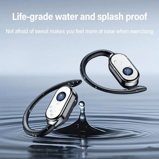 Alt view image 6 of 7 - Wireless Earbuds 45 Hours Bluetooth 5.5 Headphone Sport, 2026 Bluetooth Earbuds Over Ear Bud with Earhooks, LED Display Noise Cancelling Mic IPX7 Waterproof Earphone