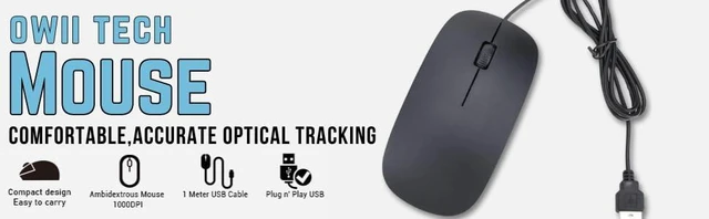 Alt view image 4 of 4 - USB Wired Mouse for Laptop Computer and PC, 3-Button Wired USB Computer Corded Mouse with Scrolling Wheel, Optical Computer Mouse for Mac Desktop Silent Click Premium and Portable Mice
