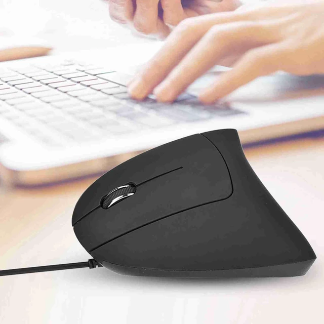 Alt view image 4 of 7 - Ergonomic Vertical USB Wired Mouse, Left Handed Optical Mouse, 3 Adjustable DPI 800/1200/1600, 6 Programmable Buttons, Universal Gaming Mouse for Laptop, Desktop, Notebook, PC, Computer (Black)
