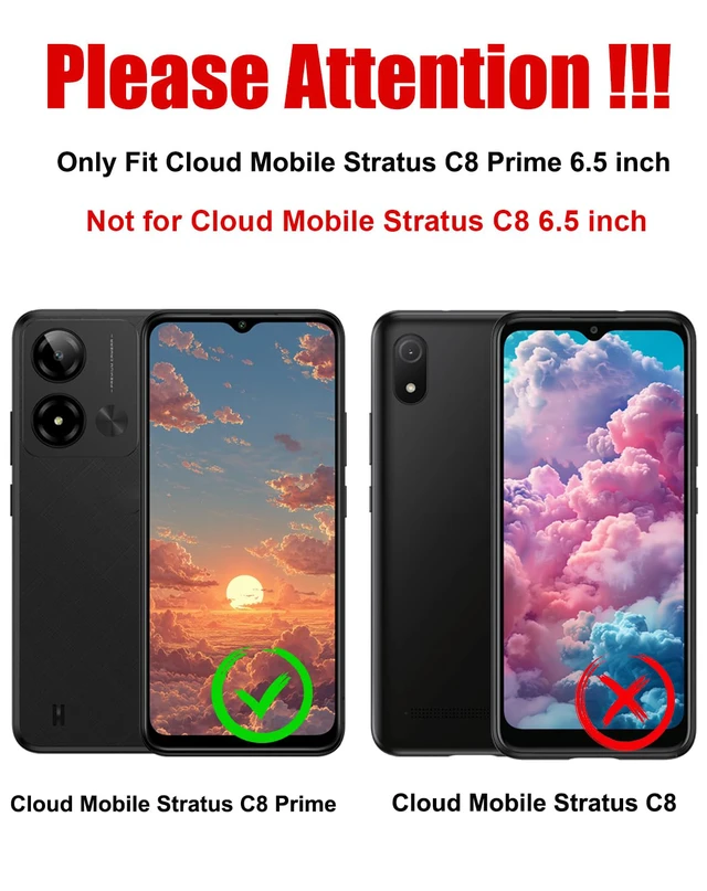 Alt view image 2 of 7 - for Cloud Mobile Stratus C8 Prime Phone Case with Tempered Glass Screen Protector,Dual Layer Heavy Duty Shockproof Protection (Rose Gold)