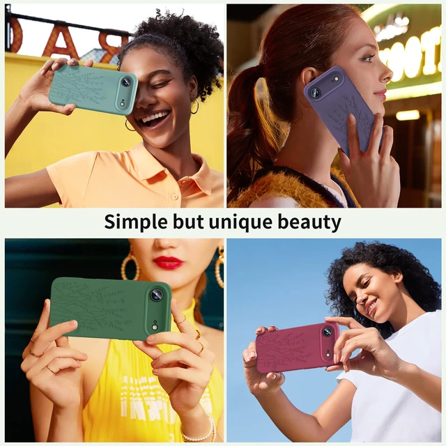Alt view image 7 of 7 - Magnetic Engraved for iPhone 17 Air Case, Wine Red Flower | Compatible with Magsafe, All-Round Protection, Premium Liquid Silicone, Anti-Scratch Microfiber Lining, Women Girls