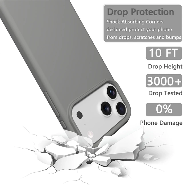 Alt view image 7 of 7 - iPhone 17 pro/18 pro Case Silicone(Charcoal Gray) | Premium Liquid Silicone,Baby-Grade Safe Material,Silky Soft Touch,Military Grade Shock Absorption,Easy To Install & Remove