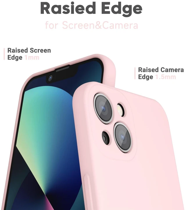 Alt view image 4 of 7 - for iPhone 13 Phone Case Silicone, Minimalist Ultra Thin Slim Soft Rubber Gel Solid Color Matte TPU Cute Case for Women Men, Girly Plain Aesthetic Design & Camera Cover Protection, Light Pink