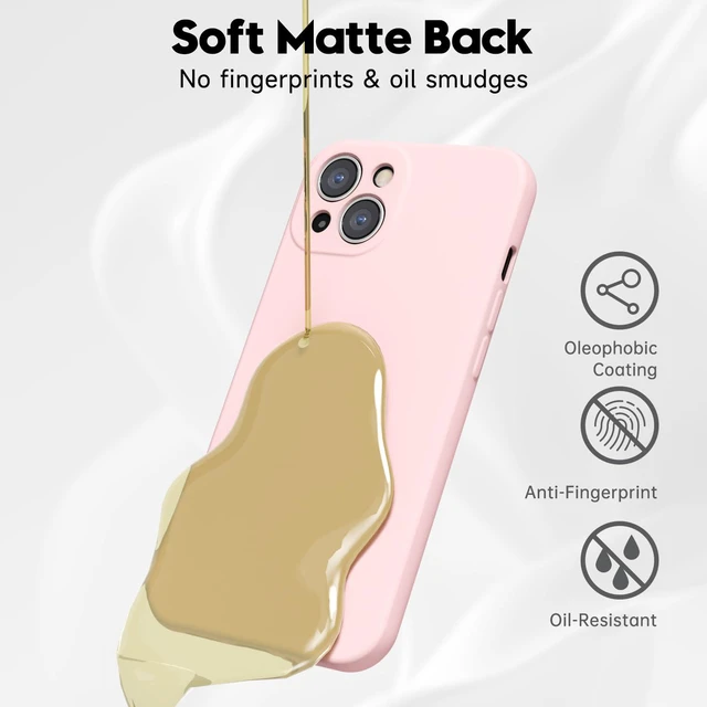 Alt view image 6 of 7 - for iPhone 13 Phone Case Silicone, Minimalist Ultra Thin Slim Soft Rubber Gel Solid Color Matte TPU Cute Case for Women Men, Girly Plain Aesthetic Design & Camera Cover Protection, Light Pink