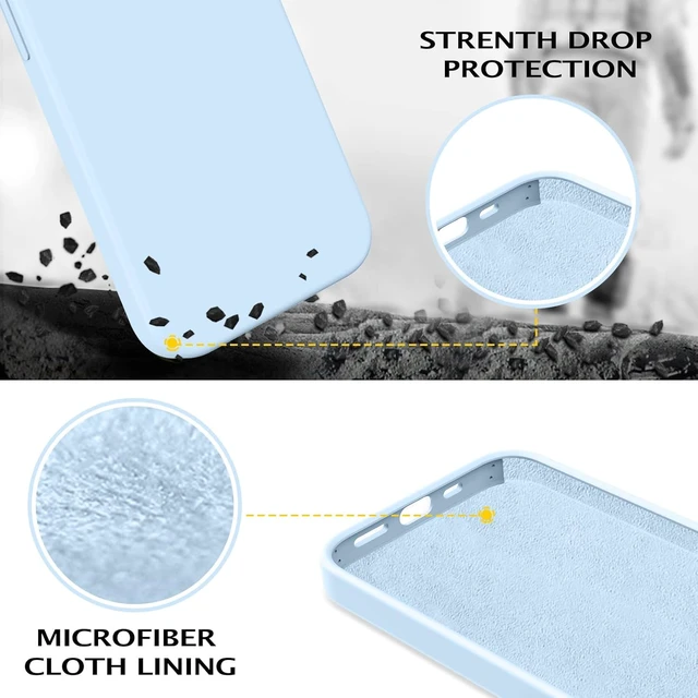 Alt view image 3 of 7 - for iPhone 15 Case, Liquid Silicone Soft Gel Rubber iPhone 15 Phone Case Slim Fit Cover with Microfiber Lining Shockproof Protective Phone Cases for iPhone 15 6.1 inch, Light Blue