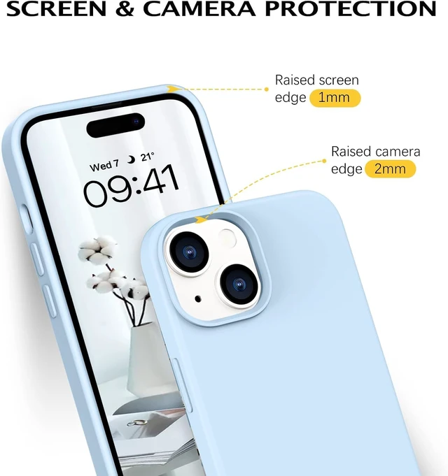 Alt view image 4 of 7 - for iPhone 15 Case, Liquid Silicone Soft Gel Rubber iPhone 15 Phone Case Slim Fit Cover with Microfiber Lining Shockproof Protective Phone Cases for iPhone 15 6.1 inch, Light Blue