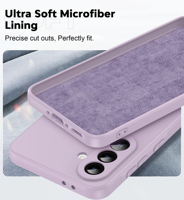 Alt view image 5 of 7 - for A36-Samsung-Case: Samsung A36 5G Case with 2 Pack Tempered Glass Screen Protector, Soft Liquid Silicone Shockproof Anti-Scratch Phone Case for Galaxy 36A, Purple