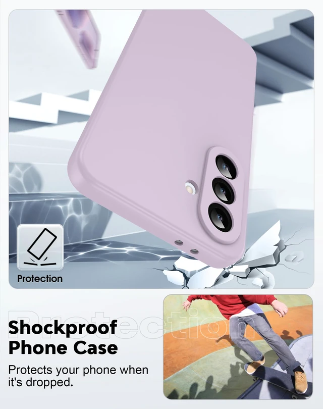 Alt view image 6 of 7 - for A36-Samsung-Case: Samsung A36 5G Case with 2 Pack Tempered Glass Screen Protector, Soft Liquid Silicone Shockproof Anti-Scratch Phone Case for Galaxy 36A, Purple