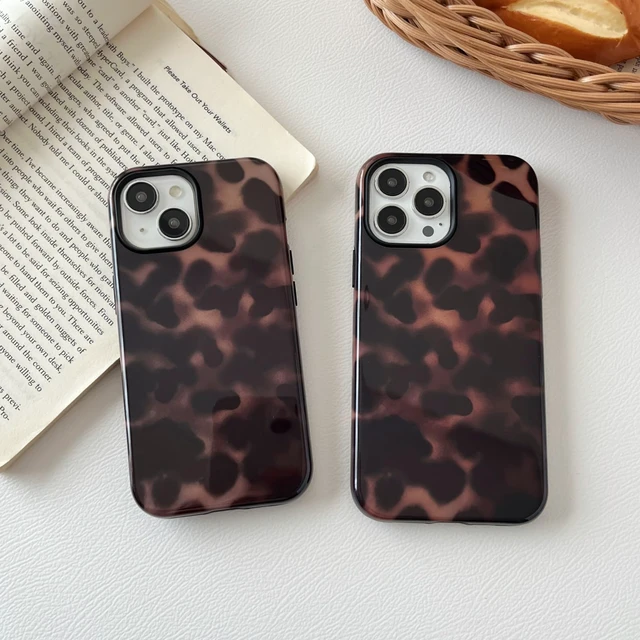 Alt view image 4 of 7 - Compatible with iPhone 15 Case Tortoise Shell Phone Case Brown | Tortoise Shell Phone Cover for Women Girl Shockproof TPU and Hard PC Protective Cover - Amber Brown Leopard