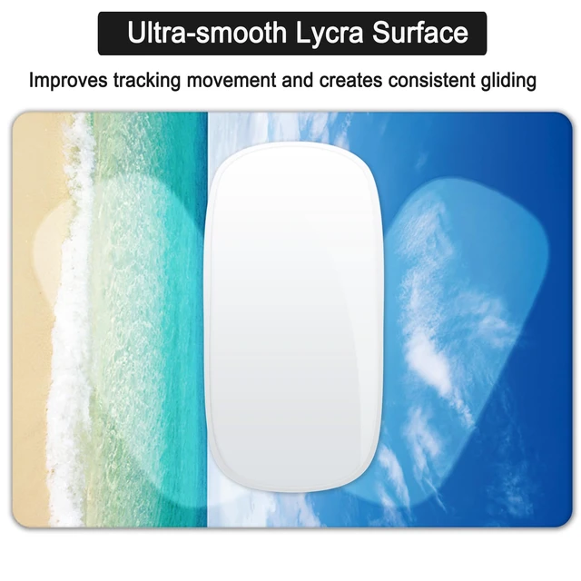 Alt view image 3 of 7 - Small Mouse Pad, Mini Mouse Pad 6 X 8 Inch with Non-Slip Rubber Base for Keyboard Tray Laptops Wireless Mouse Home Office Travel, Washable & Portable (Beach)