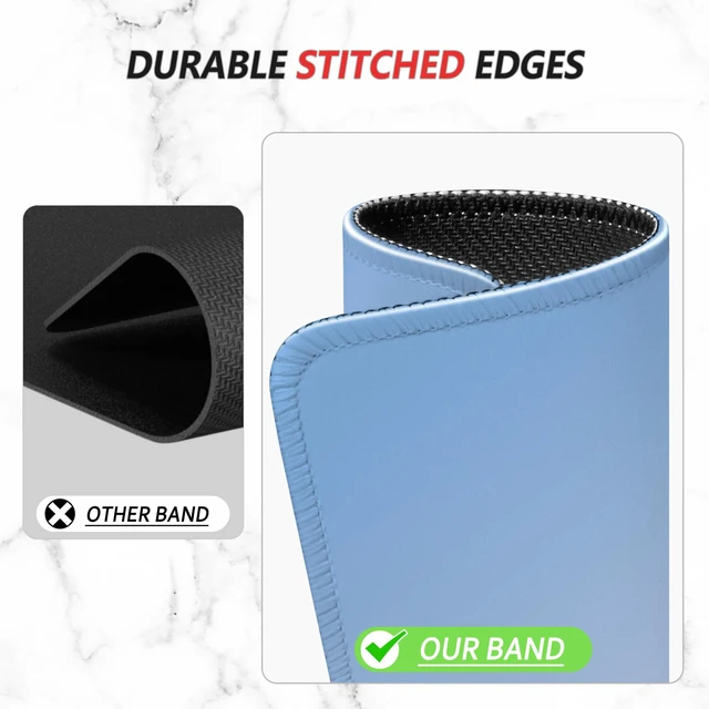 Alt view image 5 of 7 - Mouse Pad Non-Slip Rubber Base Smooth Surface Stitched Edges Waterproof Durable Compatible with All Mice for Office & Gaming, Desk Accessory, 10.2x8.3x0.12 inch, Azure