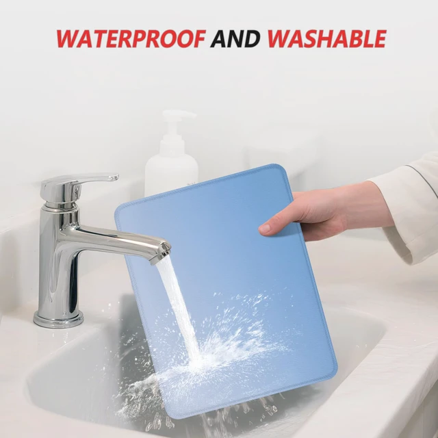 Alt view image 6 of 7 - Mouse Pad Non-Slip Rubber Base Smooth Surface Stitched Edges Waterproof Durable Compatible with All Mice for Office & Gaming, Desk Accessory, 10.2x8.3x0.12 inch, Azure