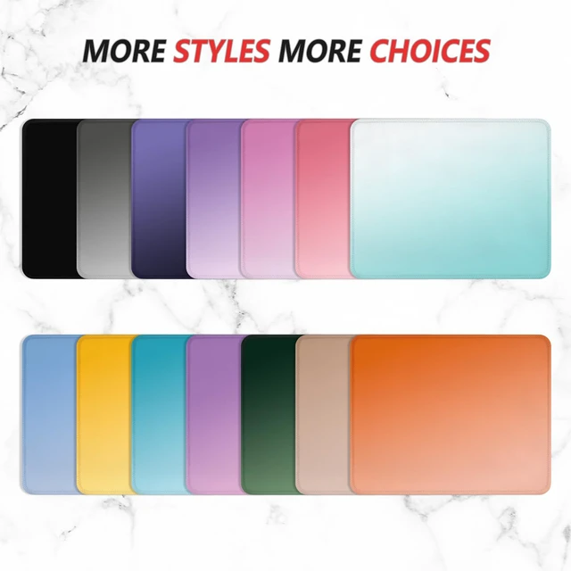 Alt view image 7 of 7 - Mouse Pad Non-Slip Rubber Base Smooth Surface Stitched Edges Waterproof Durable Compatible with All Mice for Office & Gaming, Desk Accessory, 10.2x8.3x0.12 inch, Azure