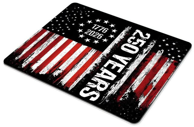Alt view image 5 of 6 - The 250th Anniversary of the United States Customized Mousepad Non-Slip Rubber Base Mouse Pads for Computers Laptop