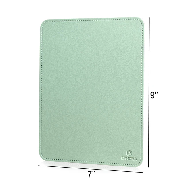 Alt view image 2 of 7 - Faux Leather Mouse Pad Elegant & Waterproof | Synthetic Leather, Non-Slip Rubber Base, Stitched Edges | Ideal for Laptop, Office (Light Green, 7 x 9 Inches)