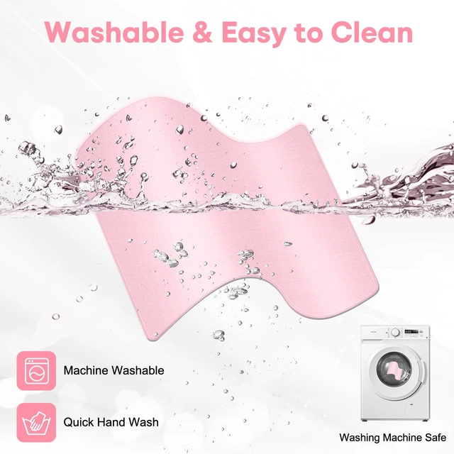 Alt view image 5 of 7 - Mouse Pad with Anti-fray Stitching,10.2 * 8.3 in Pink | Anti-Fray Stitched Edges, Premium Waterproof Surface, Non-Slip Rubber Base, Office & Home Use