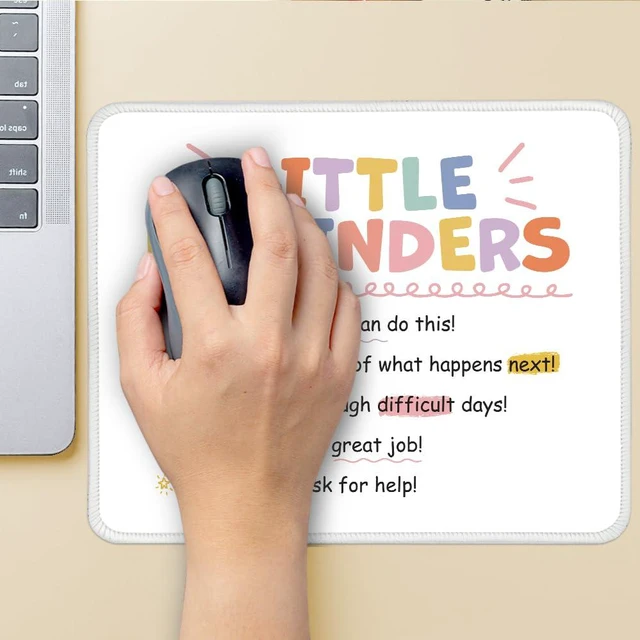 Alt view image 4 of 6 - Funny Little Reminders Non-Slip Mouse Pad Gifts for Employee Girls | Stitched Edge, Inspirational Appreciation Gifts for Coworker Daughter, Back to School Gifts for College Student, Self Love