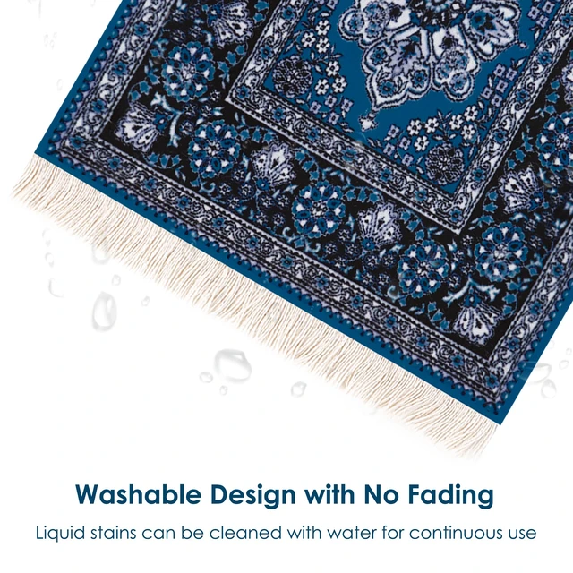 Alt view image 2 of 6 - Carpet Mouse Pad - Persian Style Design, Unique and Elegant, Ideal for Office Workers, Gamers, and Students (Grayish Blue)
