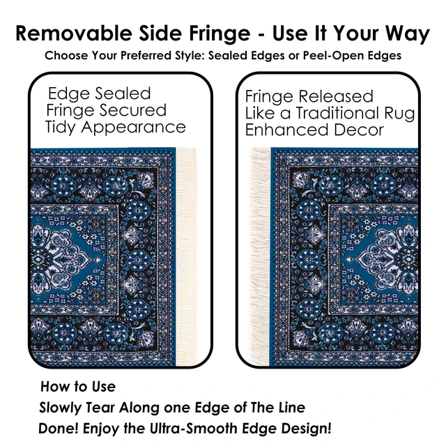 Alt view image 3 of 6 - Carpet Mouse Pad - Persian Style Design, Unique and Elegant, Ideal for Office Workers, Gamers, and Students (Grayish Blue)