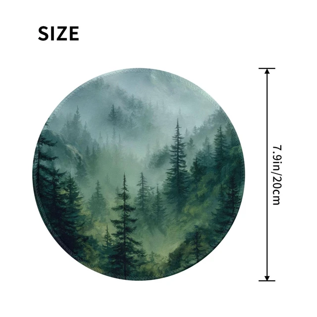 Alt view image 2 of 7 - Green Mountain Round Mouse Pad Premium Textured Mouse Mat Washable Mousepads with Extended Stitched Edges Non Slip Rubber Base Small Mousepad 7.9 X 7.9 X 0.12 Inches