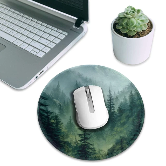 Alt view image 7 of 7 - Green Mountain Round Mouse Pad Premium Textured Mouse Mat Washable Mousepads with Extended Stitched Edges Non Slip Rubber Base Small Mousepad 7.9 X 7.9 X 0.12 Inches