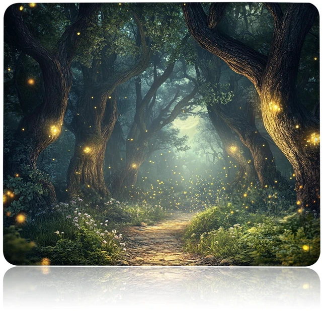 Main image of Forest with Winding Paths Mouse Pad Non-Slip Rubber Base Mousepad with Stitched Edge Square Mouse Mat for Computers Laptop Home Office, 9.5x8 Inches
