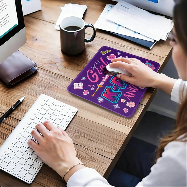 Alt view image 7 of 7 - Kpop Purple Mouse Pad,Cute Mouse Pads for Women and Kpop Fans,Portable Office Work and Study Non-Slip Rubber Base Wireless Mouse Pad for Laptop,Unique Mouse Pad for K-Pop Lovers