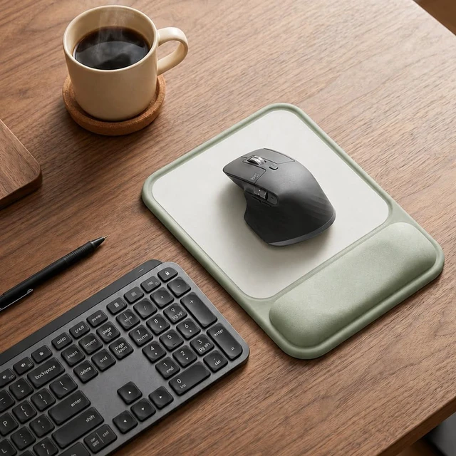 Alt view image 2 of 7 - ErgoComfort Gel Mouse Pad with Wrist Rest, Ergonomic Mousepad with Wrist Support, Ergo Desk Mat, Non-Slip Base, Smooth Surface for Office Laptop Computer (03Sage Green)