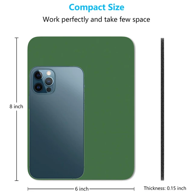 Alt view image 2 of 5 - Small Mouse Pad, 6 x 8 Inch Thick Rubber Premium-Textured Non-Slip Portable & Washable Mini Mouse Mat for Women Men Wireless Laptops Keyboard Tray Gaming Computer Office Travel, Forest Green