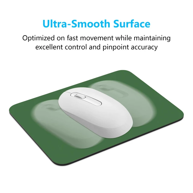 Alt view image 5 of 5 - Small Mouse Pad, 6 x 8 Inch Thick Rubber Premium-Textured Non-Slip Portable & Washable Mini Mouse Mat for Women Men Wireless Laptops Keyboard Tray Gaming Computer Office Travel, Forest Green