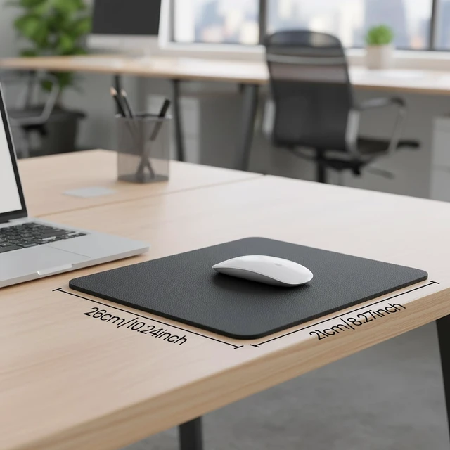 Alt view image 6 of 6 - Black Mouse Pad for Desk Premium Computer Mousepad & Mouse Mat, Small Mouse Pad for Desk Use or Gaming, Easy Gliding, Spill-Resistant Surface, Durable Materials, Portable