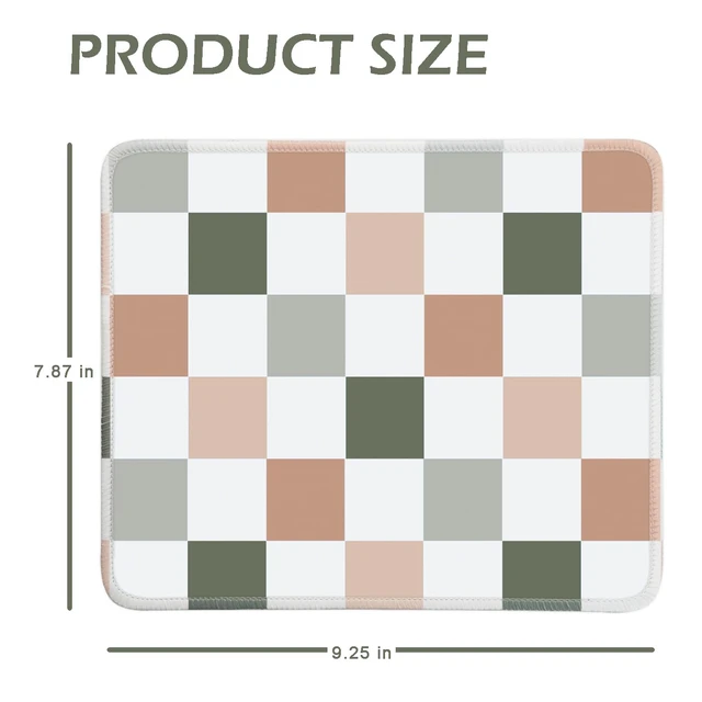 Alt view image 5 of 7 - Mouse Pad for Desk with Stitched Edge, Premium Cute Washable Mouse Pads. Computer Mousepad with Non-Slip Rubber Base, Mousepads for Laptop, 9.25x7.75x0.12 inch (Muted Checkers)