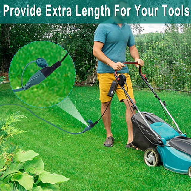Alt view image 7 of 7 - 10FT Green Outdoor Extension Cable for Outdoor Use - 90 Degree Flat Plug 3Prong Extension Cord, SJTW External 16AWG Waterproof Garden Extension Lead,Rating for 125V 13A 1625W for Outdoor Lights