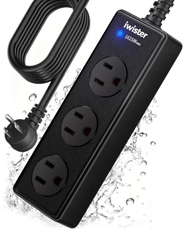 Main image of Outdoor Power Strip Weatherproof, 5FT Extension Cord, 3 AC Outlets | 1625W/13A,IPX6 Waterproof Extension Cord for Backyard, Patio, Home Office, Garage, Workshop, Camping,Pool, Wall Mountable