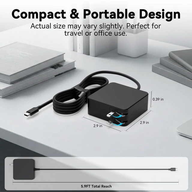 Alt view image 5 of 7 - Replacement for Asus Chromebook Charger USB C 45W,Type C Power Adapter | Compatible with HP Lenovo Acer Dell Chromebook Laptop,Steam Deck,Switch 1/2 and More Laptops