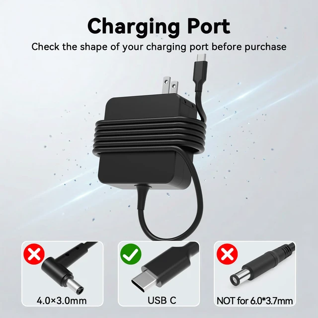 Alt view image 7 of 7 - Replacement for Asus Chromebook Charger USB C 45W,Type C Power Adapter | Compatible with HP Lenovo Acer Dell Chromebook Laptop,Steam Deck,Switch 1/2 and More Laptops