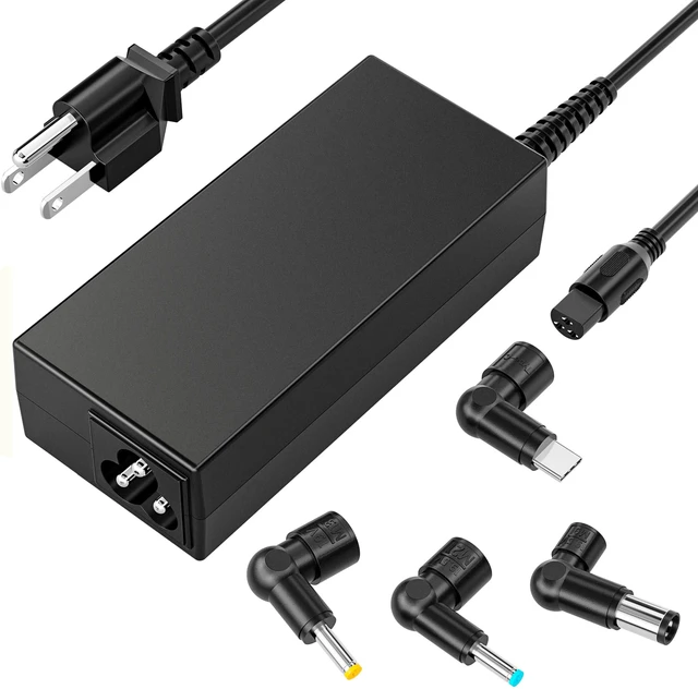 Main image of Universal 65W USB C Laptop Charger, 4-in-1 with 3 Round Tips AC Adapter | Compatible with HP chromebook Lenovo Dell Acer Asus Samsung Google Computer Type C Power AC Adapter