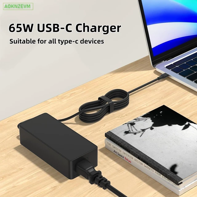 Alt view image 6 of 6 - Universal Chromebook Charger, 65W 45W USB C Laptop Charger Compatible with HP, Dell, Samsung, Acer, ASUS, Google Chromebook, Compatible with Lenovo Thinkpad/Yoga, Type-C Power Cord