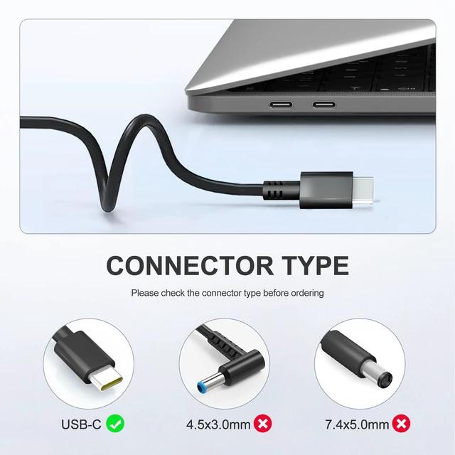 Alt view image 5 of 7 - MacBook Pro Charger, 100W USB C Charger Compatible with MacBook Pro/Air, Lenovo,Dell,HP,Samsung and All Type C Device